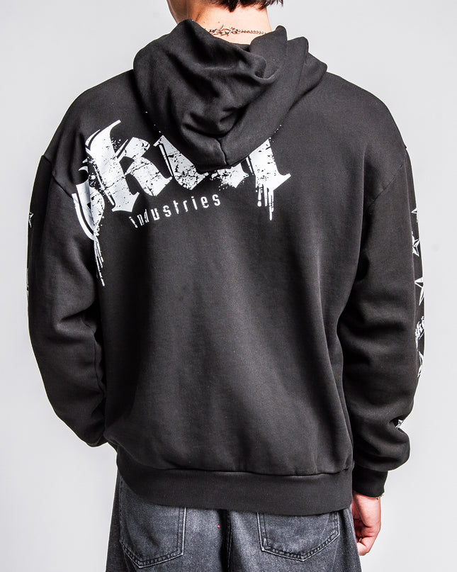 Men's Hoodie Zip | LOCK DOWN - Black