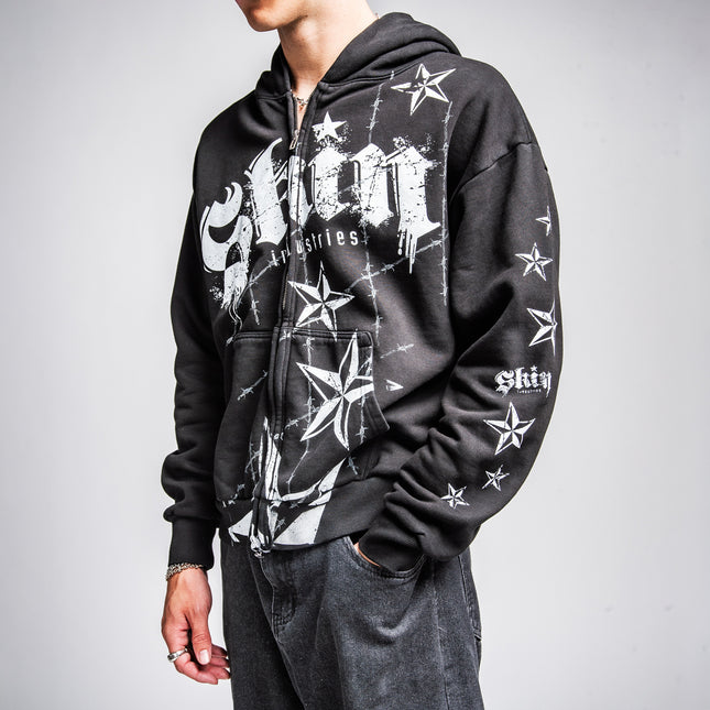 Men's Hoodie Zip | LOCK DOWN - Black