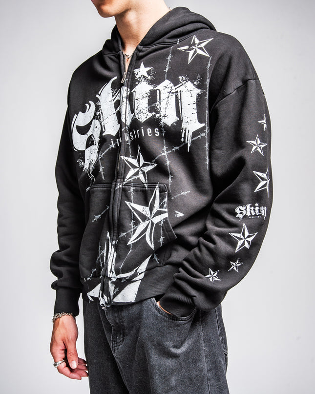 Men's Hoodie Zip | LOCK DOWN - Black