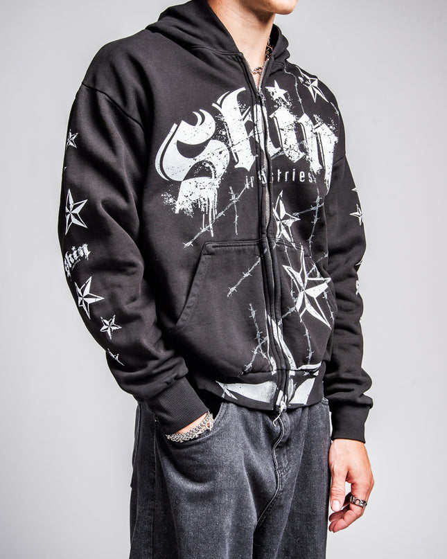Men's Hoodie Zip | LOCK DOWN - Black