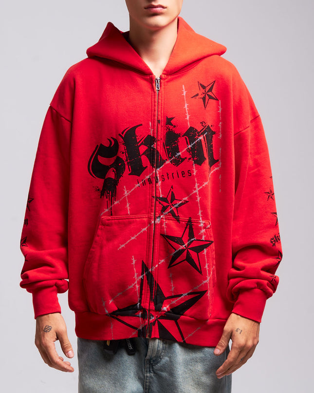 Men's Hoodie Zip | LOCK DOWN - Red