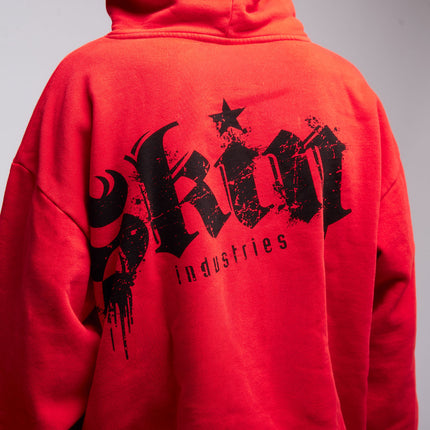 Men's Hoodie Zip | LOCK DOWN - Red