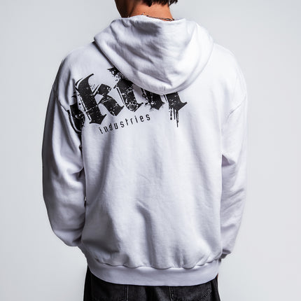 Men's Hoodie Zip | LOCK DOWN - White