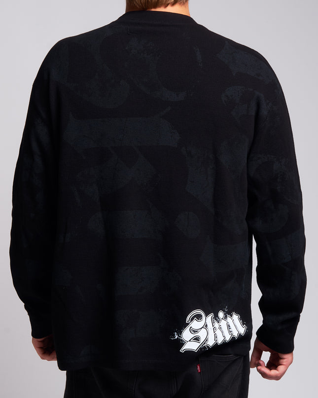 Men's L/S Thermal Tee | CAN-CAN - Black