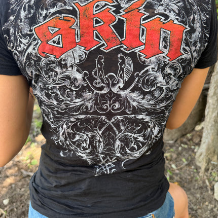 Women’s S/S Fitted Tee (Burnout) | ASHBY - Black