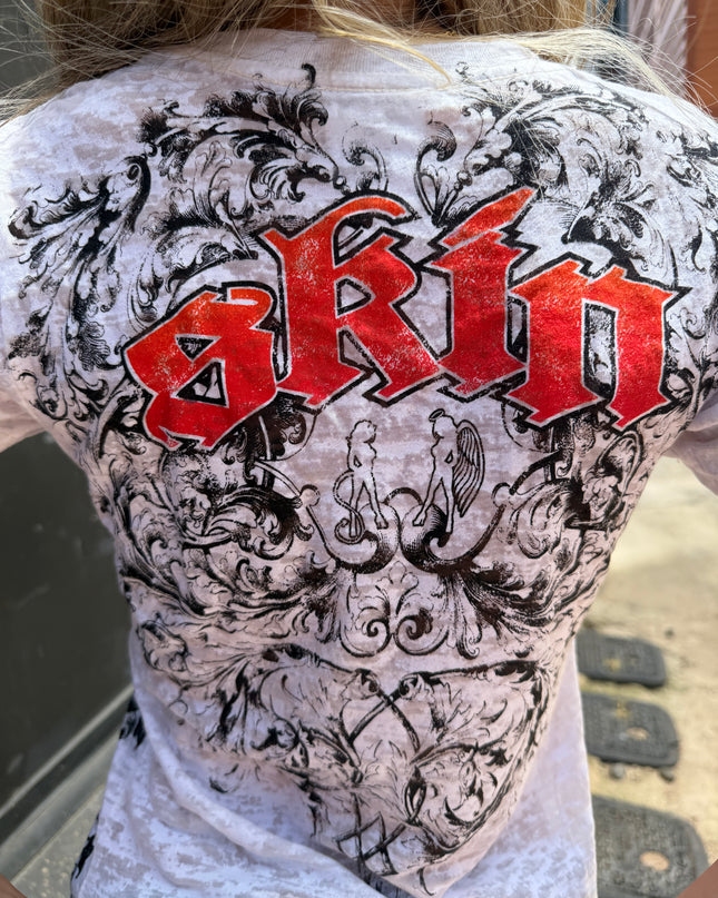 ASHBY | White (Fitted Tee Burnout)