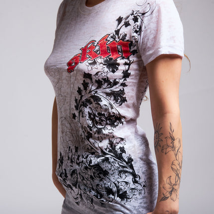 Women’s S/S Burnout Baby Doll | ASHBY - White