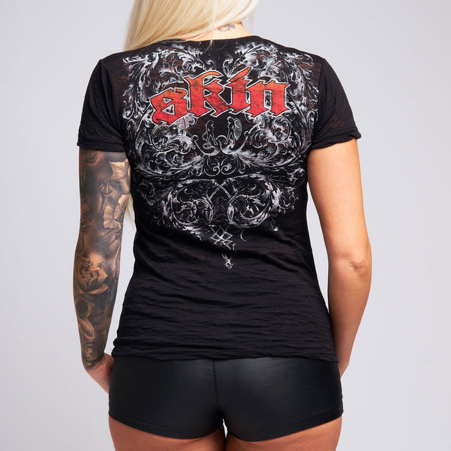 Women’s S/S Burnout Baby Doll | ASHBY - Black