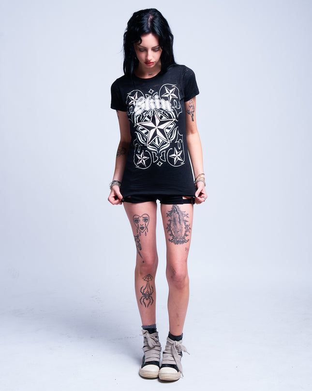 Women’s S/S Fitted Tee (Burnout) | CARDPLAY - Black