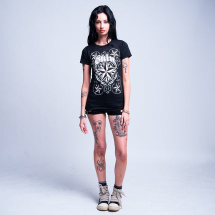 Women’s S/S Burnout Baby Doll | CARDPLAY - Black