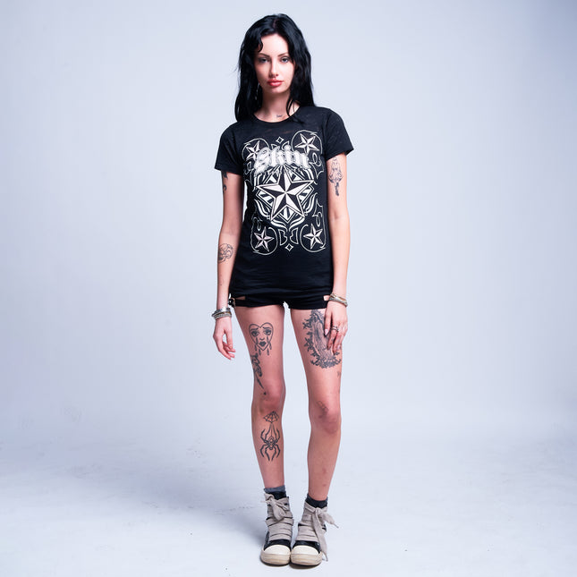 Women’s S/S Burnout Baby Doll | CARDPLAY - Black