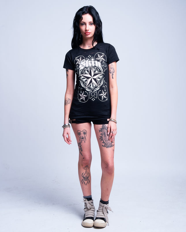 Women’s S/S Fitted Tee (Burnout) | CARDPLAY - Black