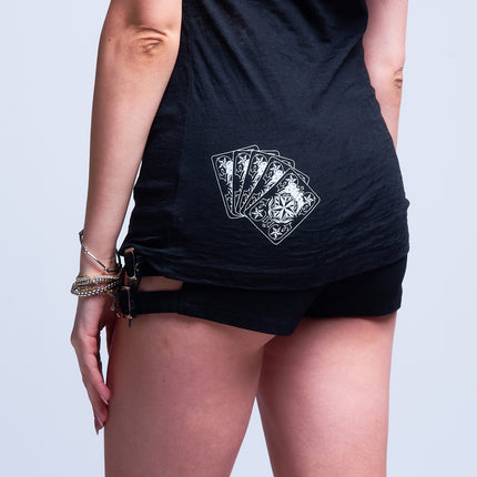 Women’s S/S Burnout Baby Doll | CARDPLAY - Black