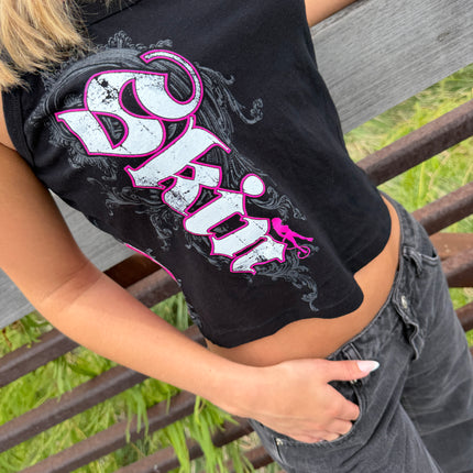 Womens Lace Bow Tank | CASCADE - Black