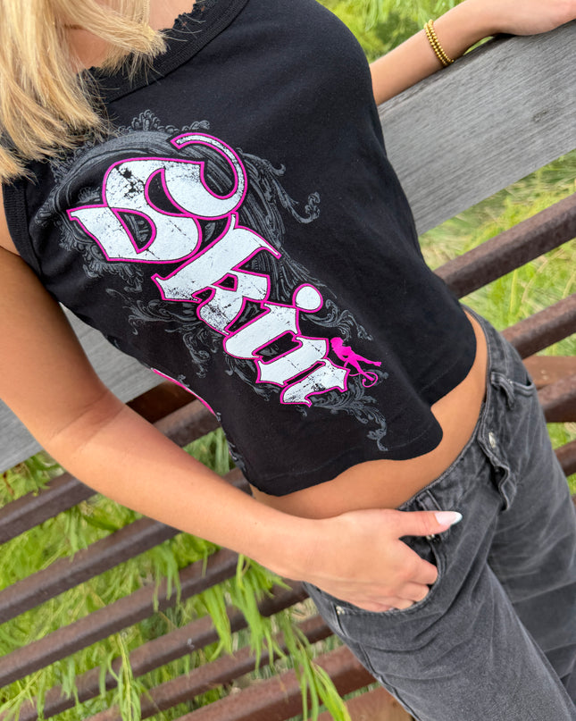Women's Lace Bow Tank | CASCADE - Black