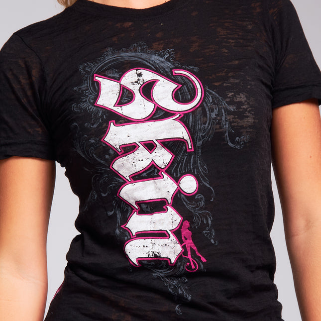 Women’s S/S Burnout Baby Doll | CASCADE - Black