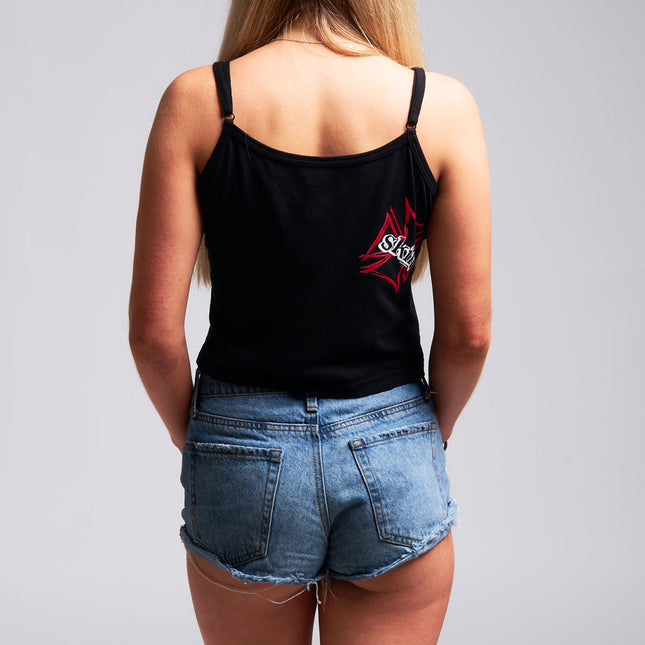 Womens Lace Bow Tank | DERRY BERRY - Black