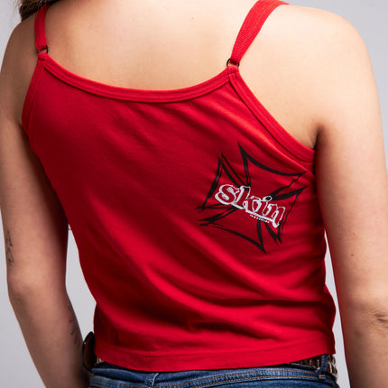 Womens Lace Bow Tank | DERRY BERRY - Red