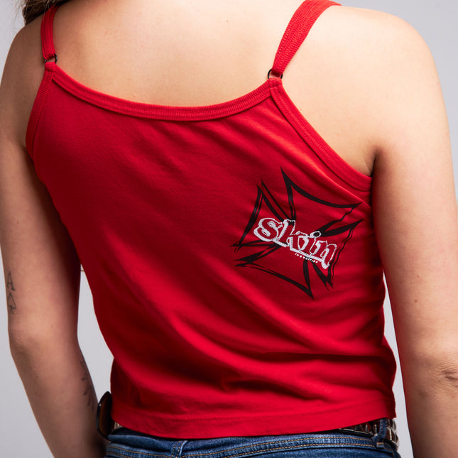Womens Lace Bow Tank | DERRY BERRY - Red
