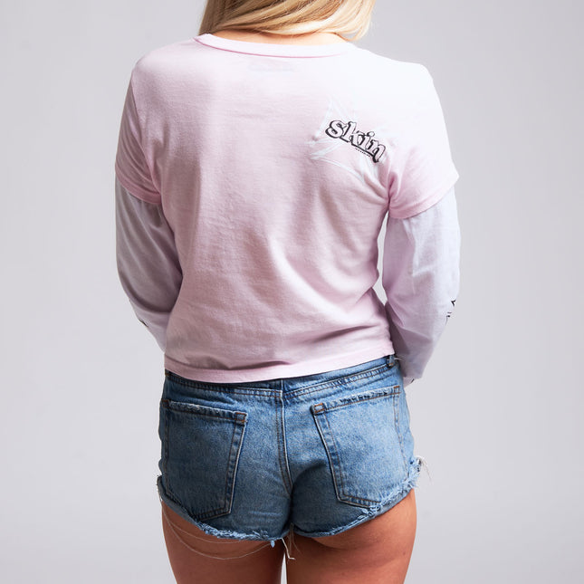 Women’s 2Fer Crop Tee | DERRY BERRY - Pink
