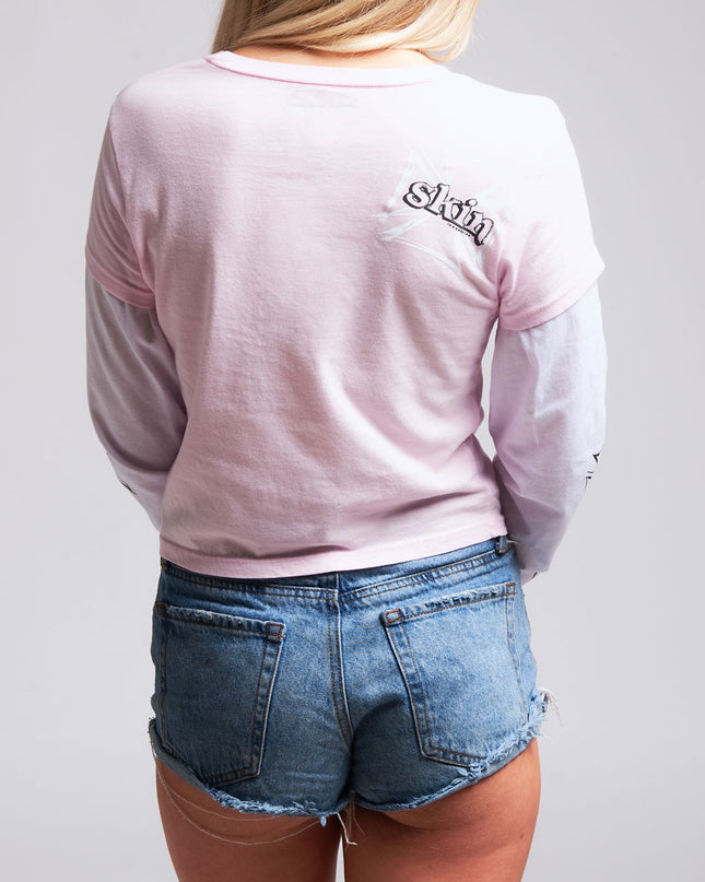 Women’s 2Fer Crop Tee | DERRY BERRY - Pink