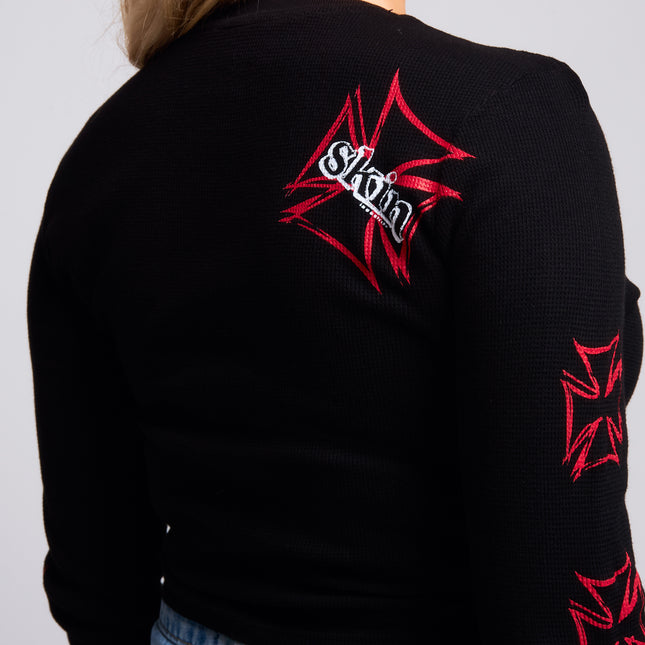 Women’s L/S Crop Thermal Tee | DERRY BERRY - Black