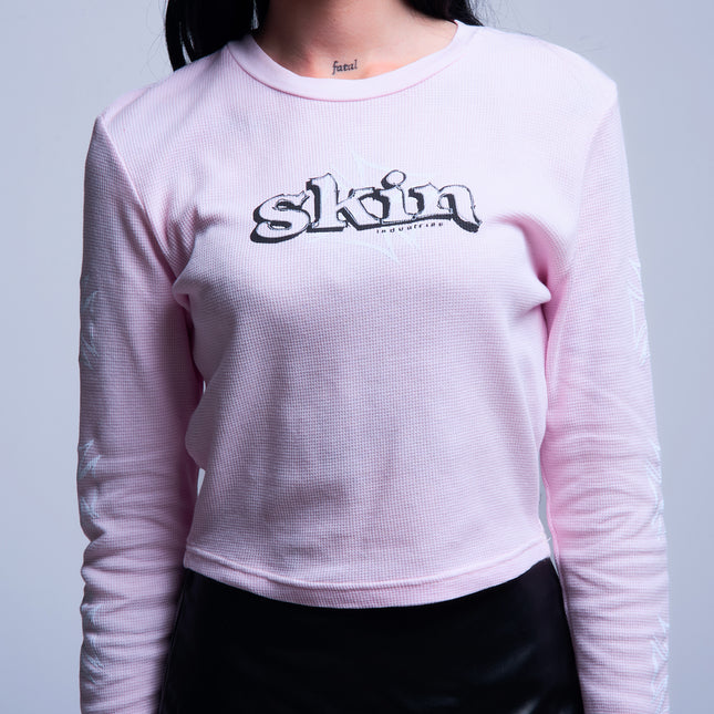 Women’s L/S Crop Thermal Tee | DERRY BERRY - Pink