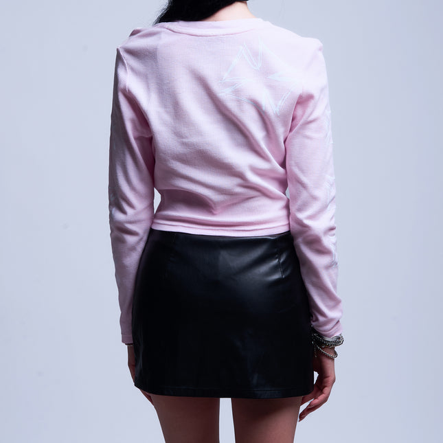 Women’s L/S Crop Thermal Tee | DERRY BERRY - Pink