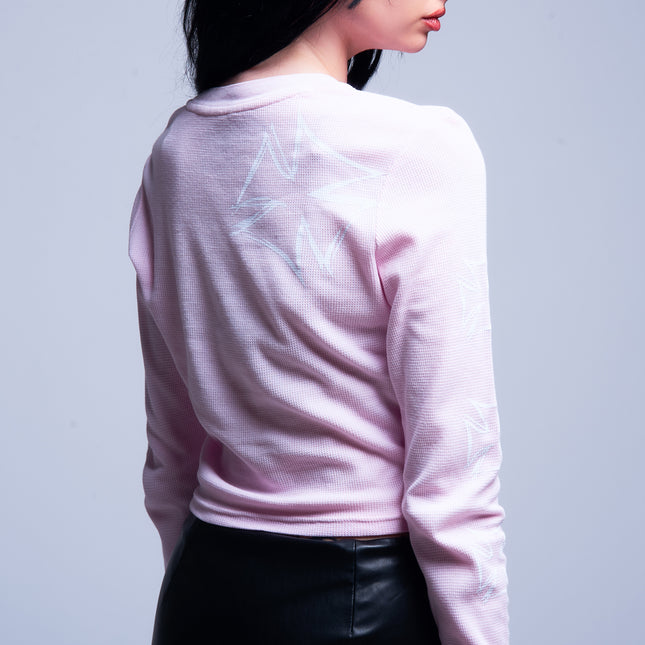 Women’s L/S Crop Thermal Tee | DERRY BERRY - Pink
