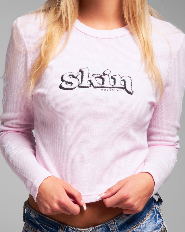 Women’s L/S Crop Thermal Tee | DERRY BERRY - Pink