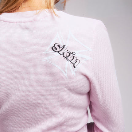 Women’s L/S Crop Thermal Tee | DERRY BERRY - Pink