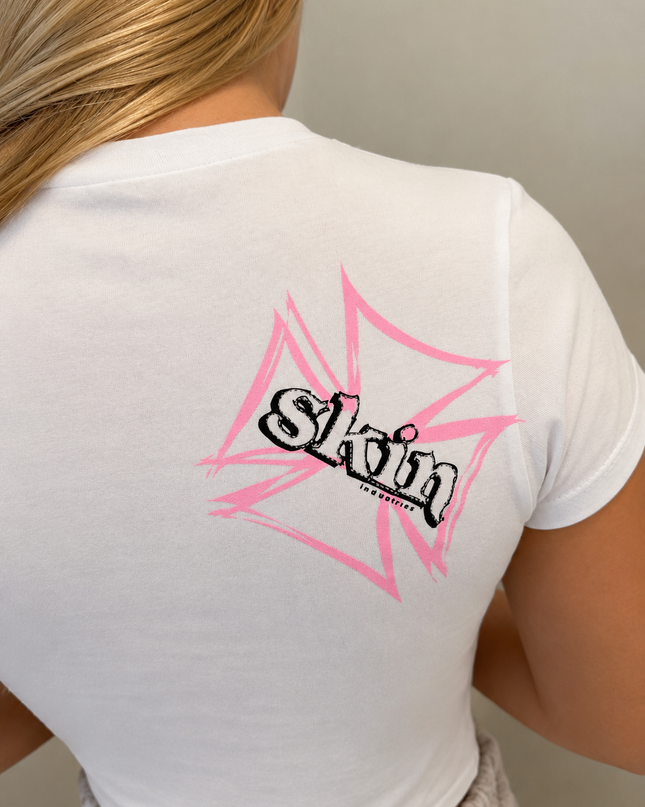 Women’s S/S Baby Tee | DERRY BERRY - White