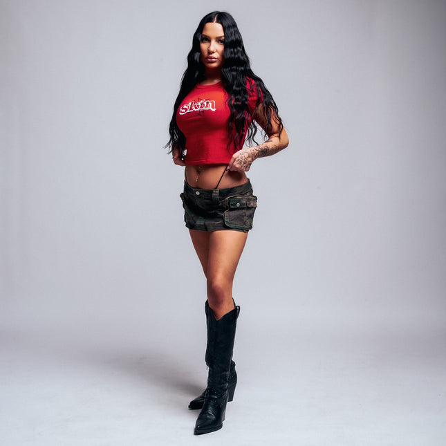 Women’s S/S Crop Tee | DERRY BERRY - Red