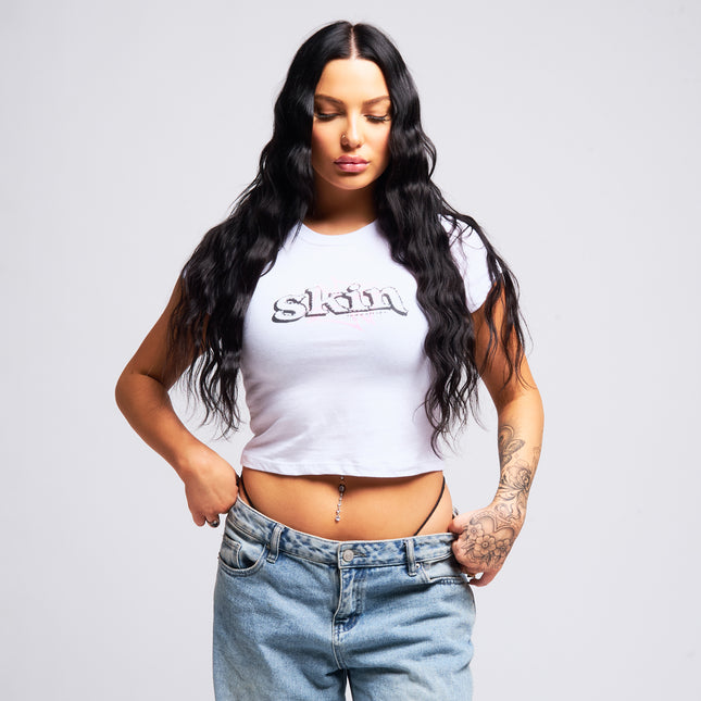 Women’s S/S Crop Tee | DERRY BERRY - White