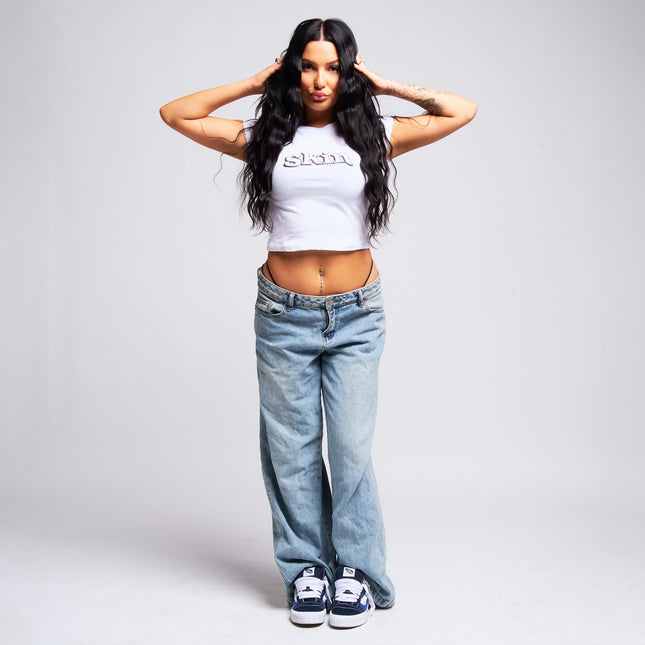 Women’s S/S Crop Tee | DERRY BERRY - White