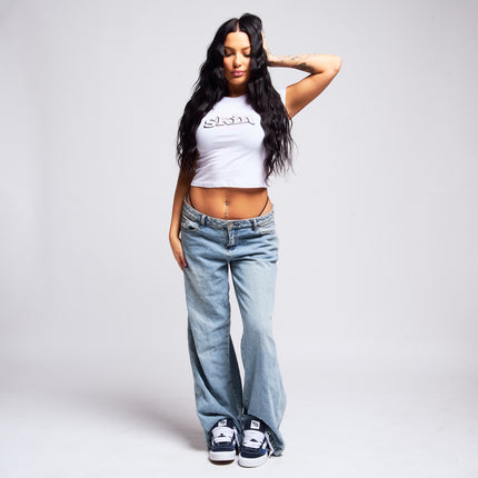 Women’s S/S Crop Tee | DERRY BERRY - White