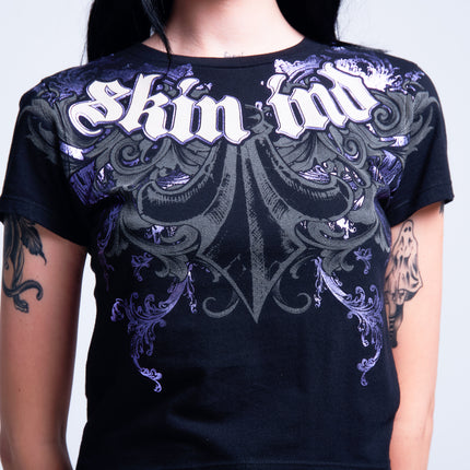 Women’s S/S Crop Tee | MALICE - Black