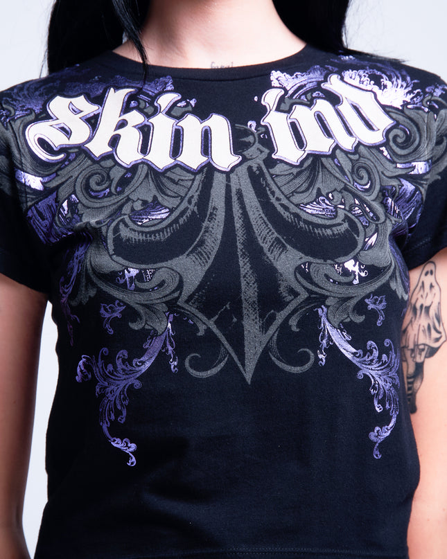 Women’s S/S Baby Tee | MALICE - Black