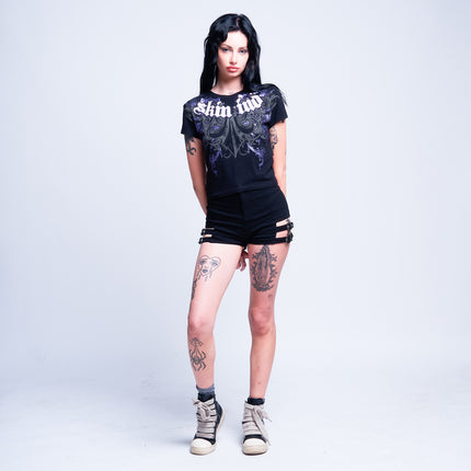 Women’s S/S Crop Tee | MALICE - Black