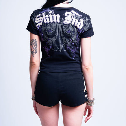 Women’s S/S Crop Tee | MALICE - Black
