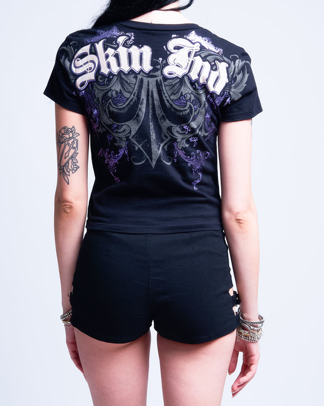 Women’s S/S Baby Tee | MALICE - Black
