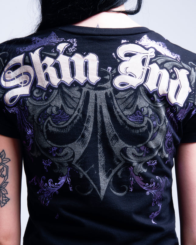 Women’s S/S Baby Tee | MALICE - Black