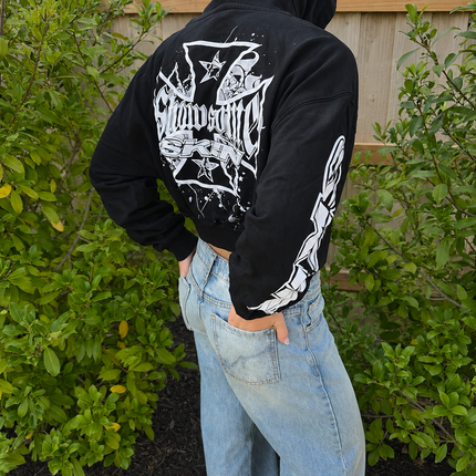 SLICK - Black (Crop Hoodie)