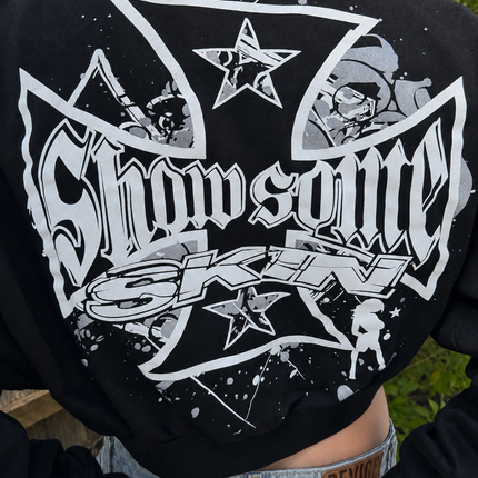 SLICK - Black (Crop Hoodie)