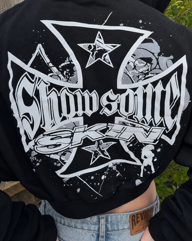 SLICK - Black (Crop Hoodie)