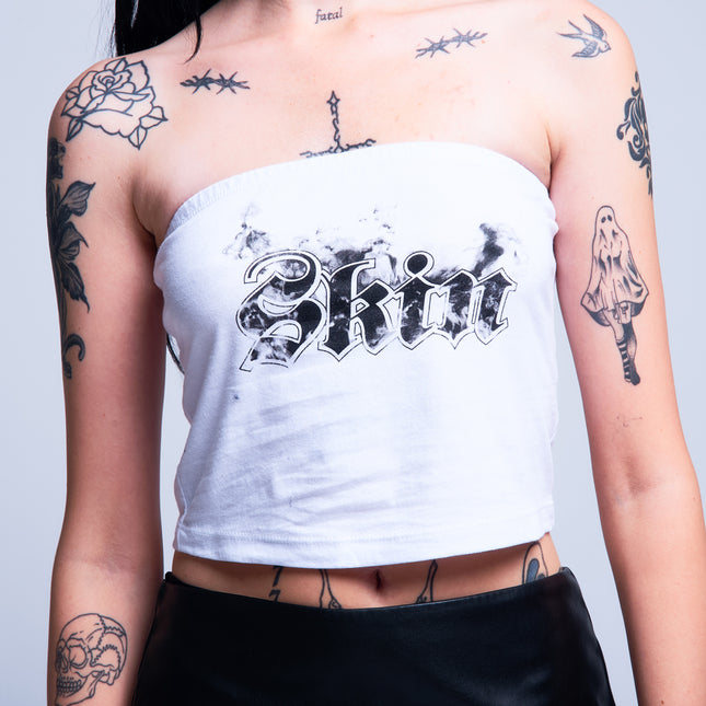 Womens Tube Top | SMOKEY - White