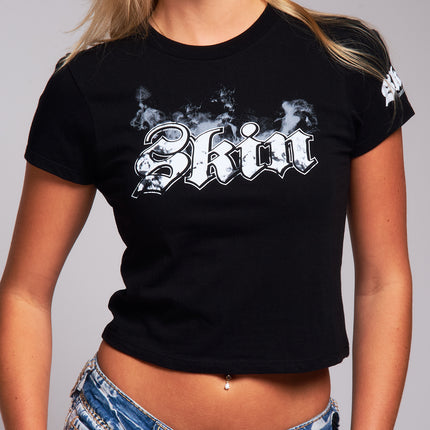 Women’s S/S Crop Tee | SMOKEY - Black