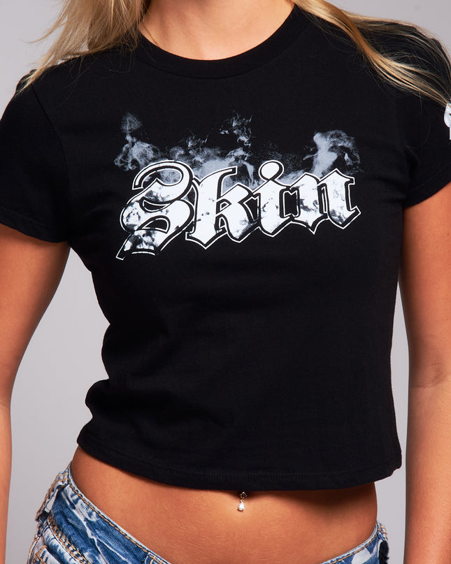 Women’s S/S Baby Tee | SMOKEY - Black