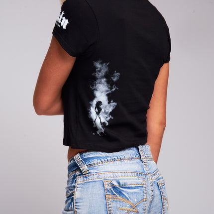 Women’s S/S Crop Tee | SMOKEY - Black