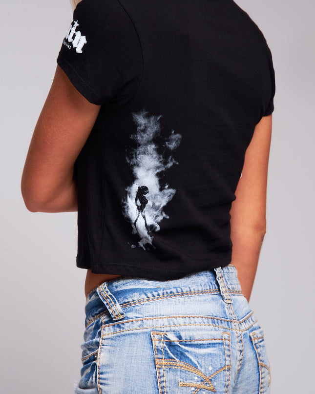 Women’s S/S Baby Tee | SMOKEY - Black